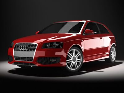 Audi A3 3D model in high-poly with multiple formats for rendering