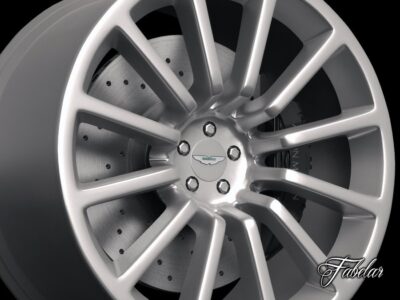 Aston Martin Vanquish rim 3D model in high poly with multiple formats