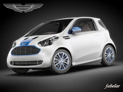 Aston Martin Cygnet Colette rigged 3D model with detailed exterior and interior, available in multiple formats for rendering and animation.