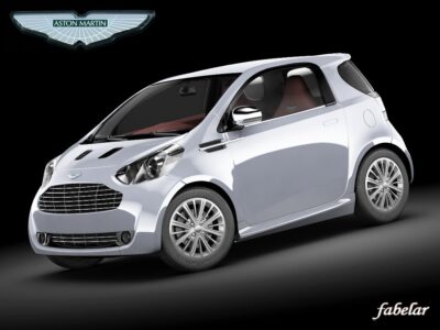 Aston Martin Cygnet rigged 3D model with detailed exterior and interior, available in multiple formats for rendering and animation.