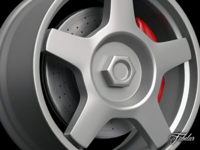 High poly 3D model of the Alfa 75 rim, including detailed caliper, disc, and bolts.