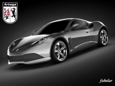 Artega GT high poly 3D model with 310,000 polygons