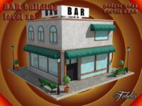 Bar level10 lowpoly 3D model with 2048x2048 texture, game-ready and modular, available in multiple formats