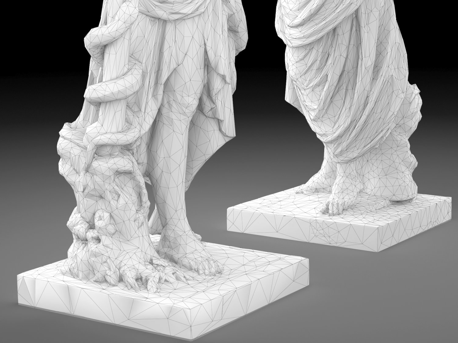 3D model of Aesculapius statue, featuring real-world scale and realistic textures for rendering and real-time applications.