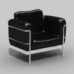 High-quality 3D polygonal model of an armchair, suitable for interior design and real-time applications.