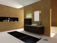 Bathroom 43 highpoly 3D model with customizable materials, suitable for renderings and animations.