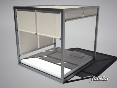 4-poster bed 3D model with realistic textures for interior design projects.